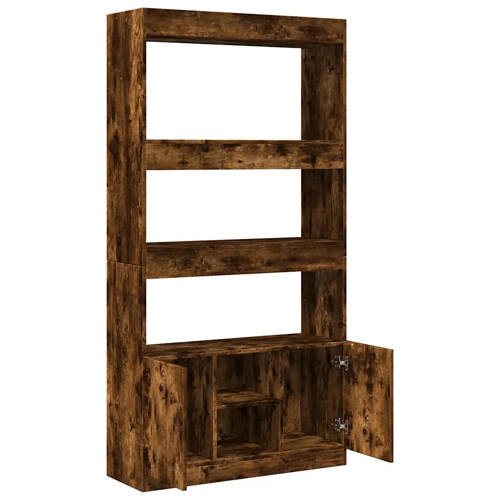 Credenza-Buffet-Armadio da cucina Rovere Fumo 92x33x180 cm in Legno Multistrato