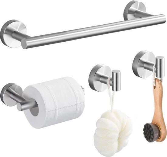 Accessori per la cucina 3 in 1 con installazione a punzone in acciaio inox, con finitura liscia e contenitore per asciugamani e rulli per il bagno