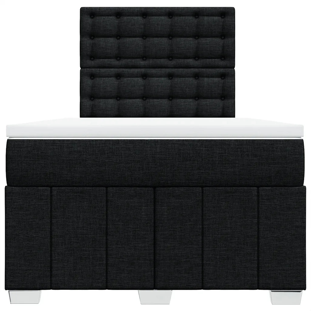 Giroletto a Molle con Materasso Nero 120x190 cm in Tessuto