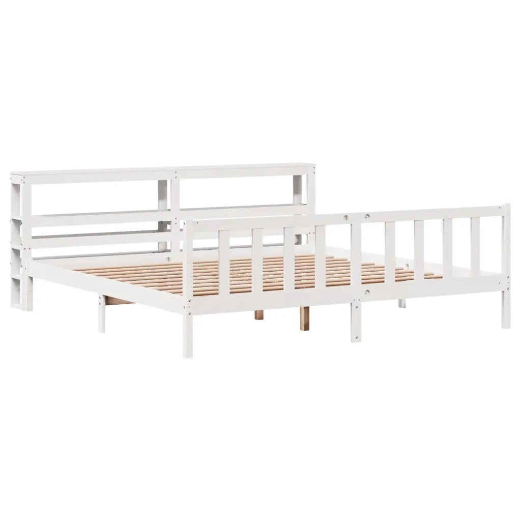 Letto senza Materasso Bianco 180x200 cm Legno Massello di Pino