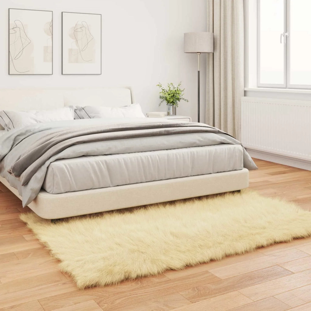 Tappeto in finta TAFALLA Crema 140 x 200 cm Poliestere 42021505