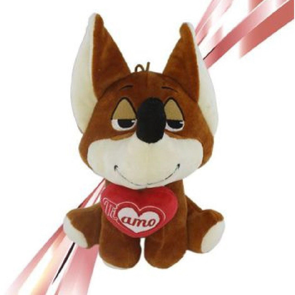 Trade Shop - Volpe 30 Cm Peluche Con Cuore Ti Amo Idea Regalo San Valentino Colori Ass. 92454 -