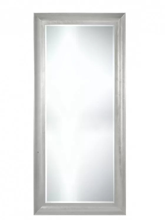 Mobili2g - specchiera foglia argento brillante rettangolare l.81 x h.101 x p.7