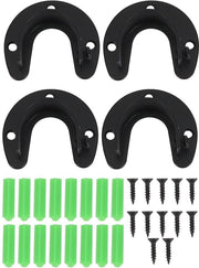 Supporti per docce e toilette a forma di U, 4 pezzi - Supporto per docce e toilette - Adatto per armadi e bagni - In acciaio inox - Nero - Diametro 33mm - Supporti per docce e toilette