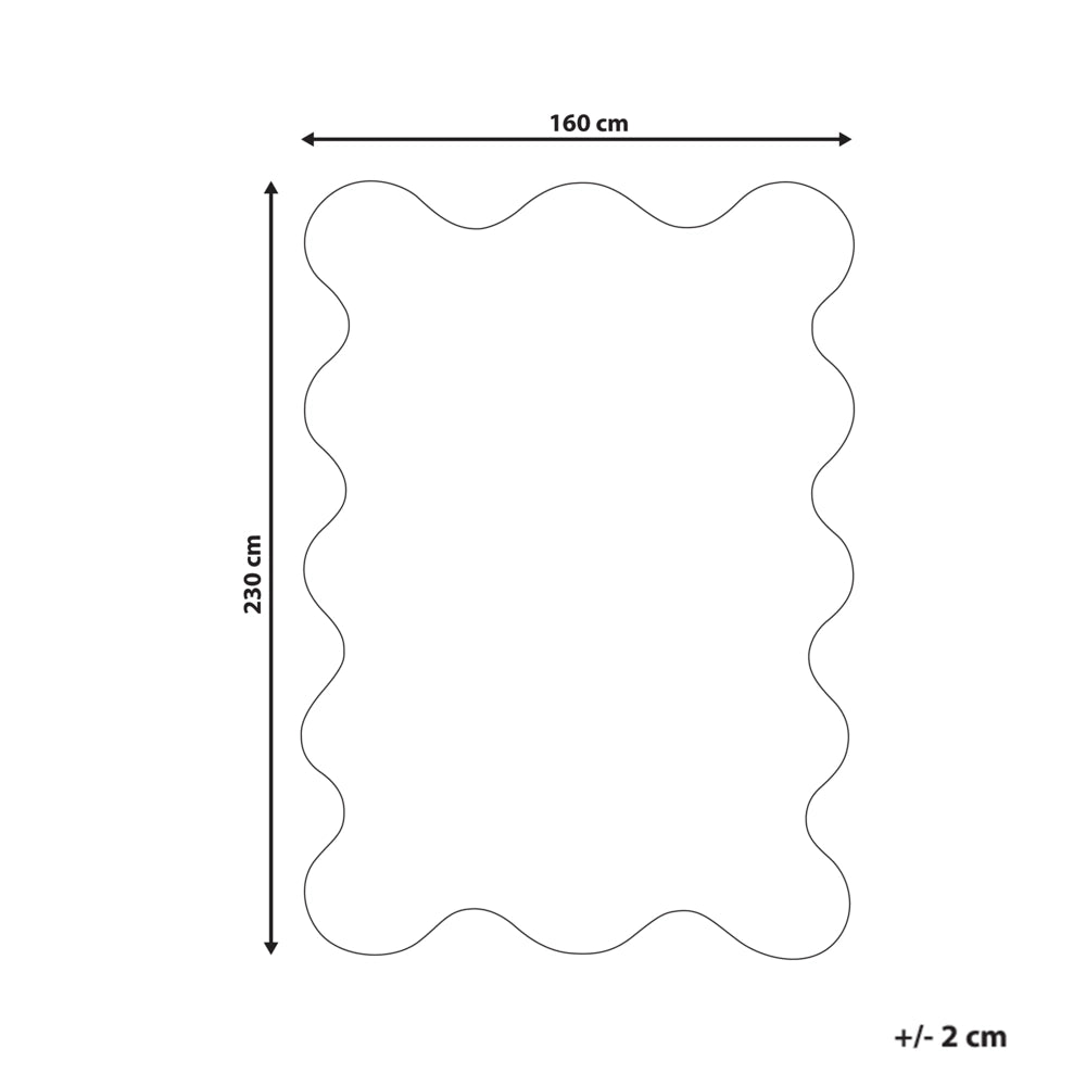 Tappeto beige in lana di forma irregolare con motivo geometrico 160 x 230 cm Stile moderno Soggiorno