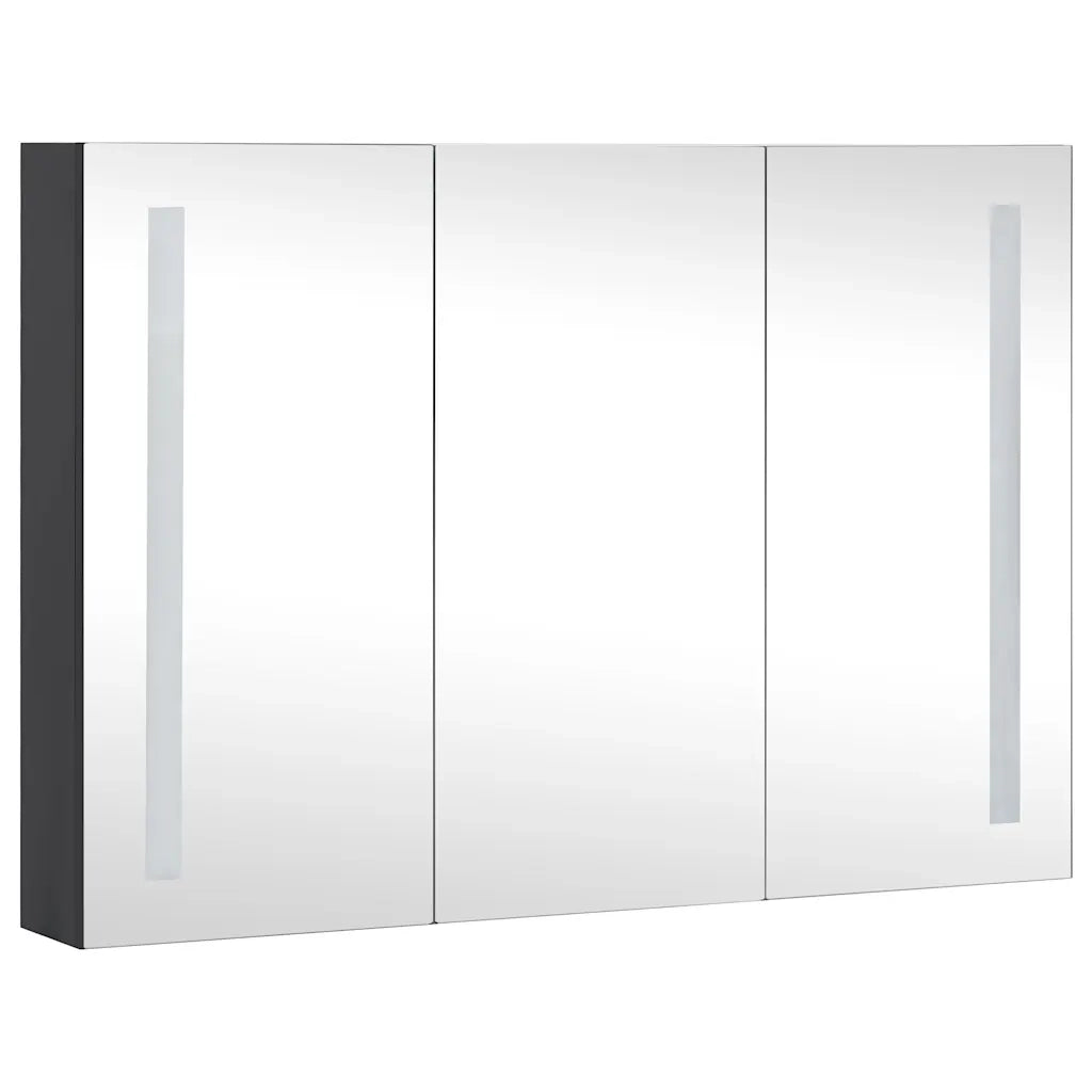 Armadietto Bagno con Specchio e LED 89x14x62 cmcod mxl 87880