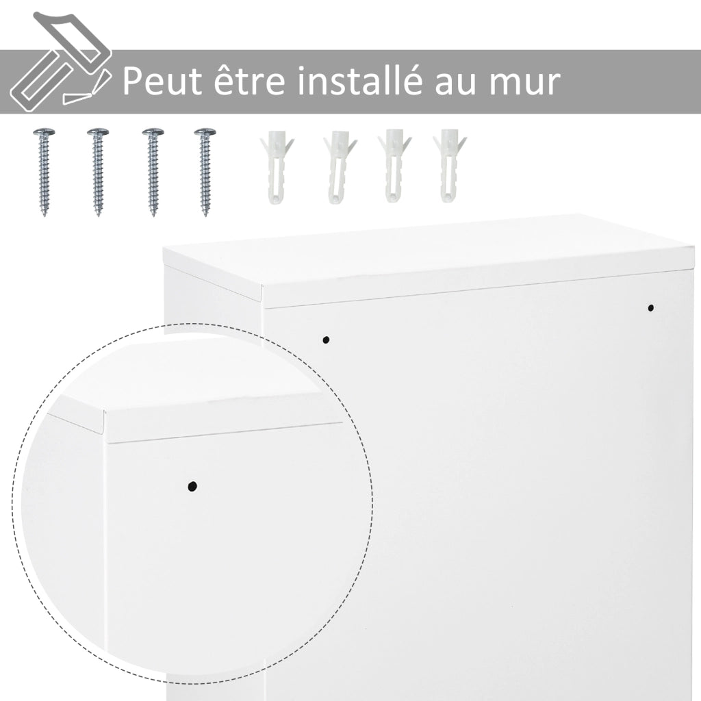 Armadio Farmacia 2 Ripiani 3 Livelli ¨C zephmum ¨C Bianco 40x18x60 cm