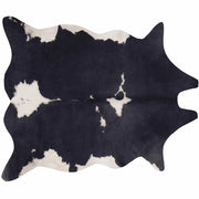 Tappeto in finta pelle di mucca 155 x 190 cm nero