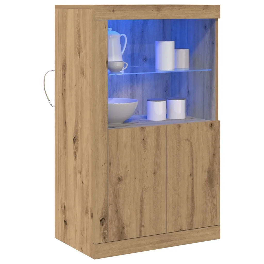Credenza | Madia LED Rovere artigianale 60,5 x 37 x 100 cm