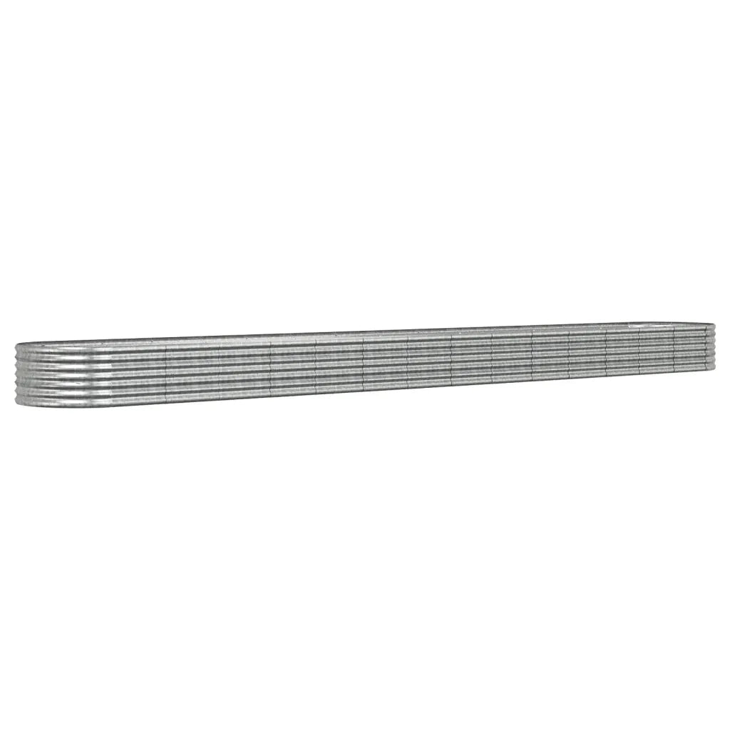 Fioriere | Cassetta per fiori | Letto Giardino Acciaio Zincato 620x80x36cm Argento