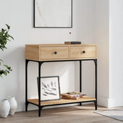 Tavolino Consolle-Tavolino da soggiorno-Tavolo Rovere Sonoma 75x34,5x75cm Legno Multistrato 712085