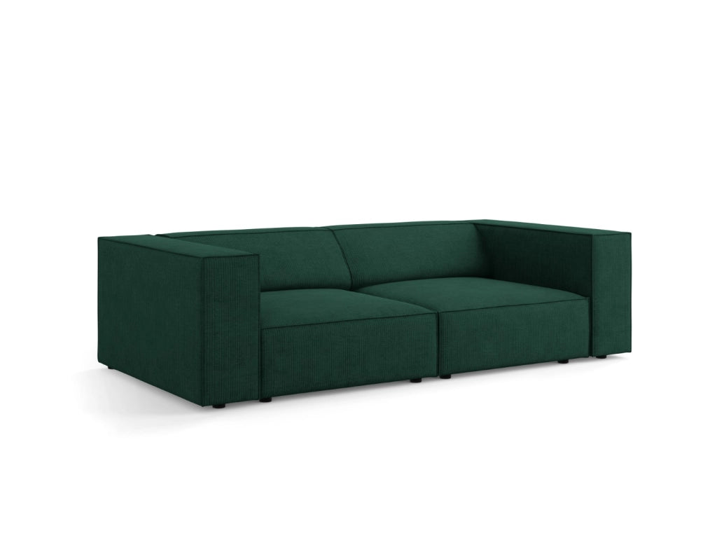 Cosmopolitan Design - Divano "Arendal" 3 posti in ciniglia con effetto a coste verde bottiglia 