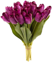 Set di fiori artificiali da 20 pezzi - Tulipani idratanti - Fiori artificiali per decorazione - Fiori artificiali per matrimonio - Fiori artificiali per interni - Lunghezza totale 37 cm - Fiori artificiali in plastica