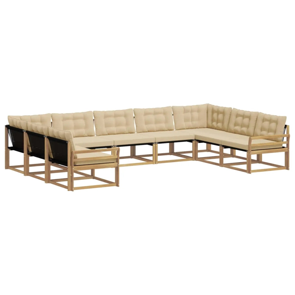 Set di divani da esterno 9 pz Bianco e Beige 3389071