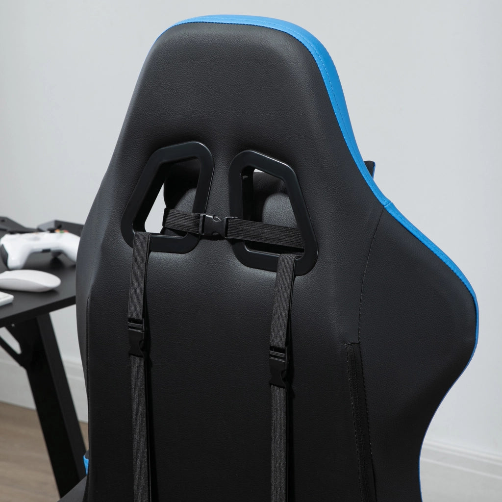 Sedia gaming girevole e regolabile in altezza con reclinazione 135°, supporto lombare e poggiapiedi, nero