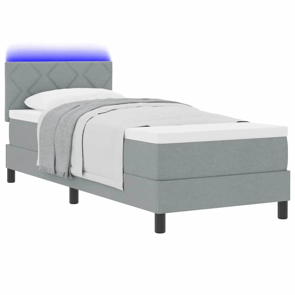 Letto a molle con materasso Grigio chiaro 80 x 200 cm Tessuto 3342240