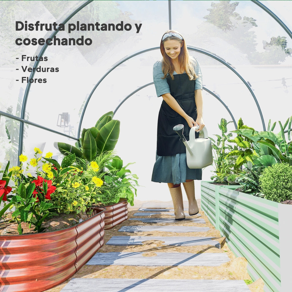 Serra a Tunnel ¨C zephmum ¨C 3x2x2 m Acciaio Trasparente Porta a Rullo 2 Finestre a Rete
