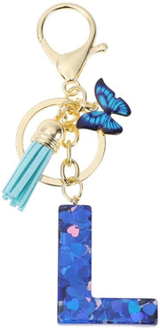 Accessorio per chiavi con lettere farfalla - Accessorio per chiavi per ragazze - Accessorio per chiavi con pennello - Accessorio per chiavi in cera - 9,3 cm di lunghezza - Duraturo e robusto - Accessorio per chiavi
