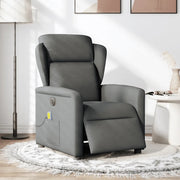 Divano Sedia-Poltrona Reclinabile Massaggio Elettrica Grigio Scuro Tessuto 691876