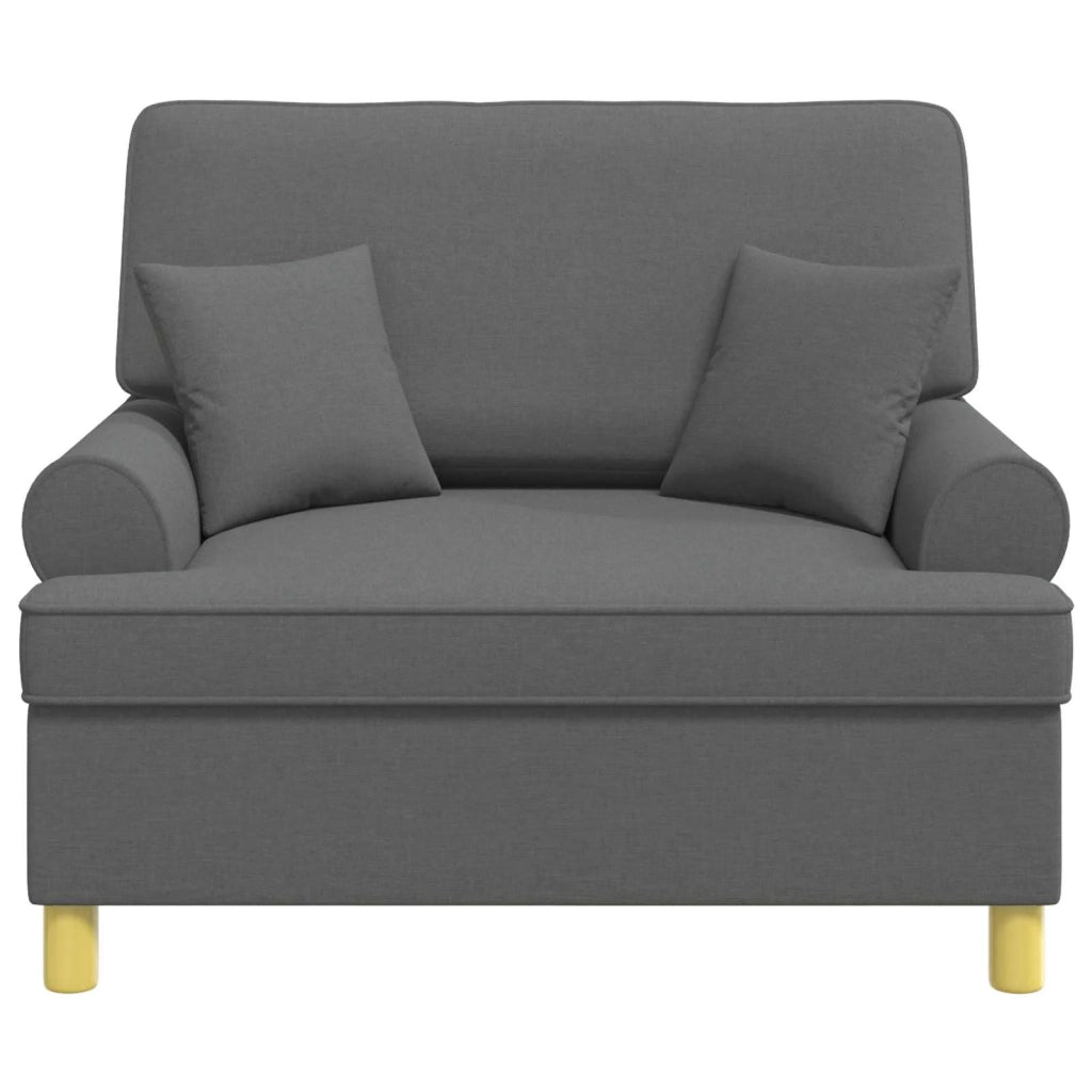 Poltrona con cuscini Grigio Scuro Tessuto 42043505