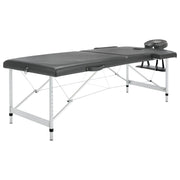 Lettino da massaggio a 2 sezioni con struttura in acciaio inox 186 x 68 cm antracite 02_0001797