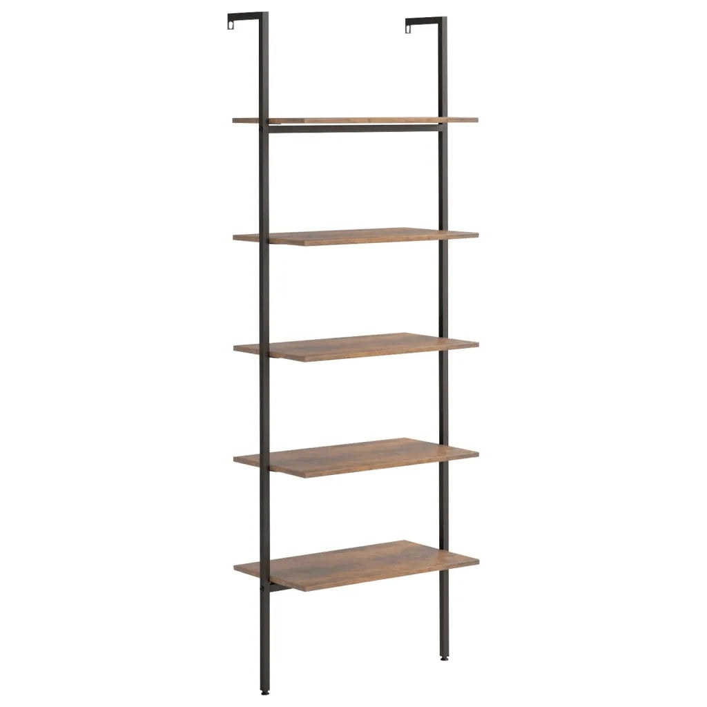 Scaffale Pendente 5 Livelli Marrone Scuro e Nero 64x35x185 cm CFW6032039
