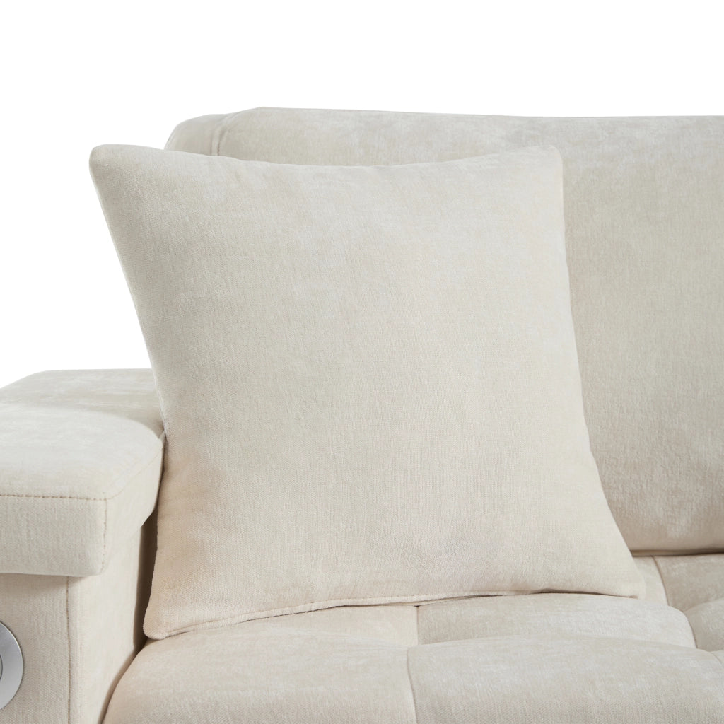 Divano Letto Angolare con Contenitore, USB e Cuscini ¨C MINIMAL ¨C Beige
