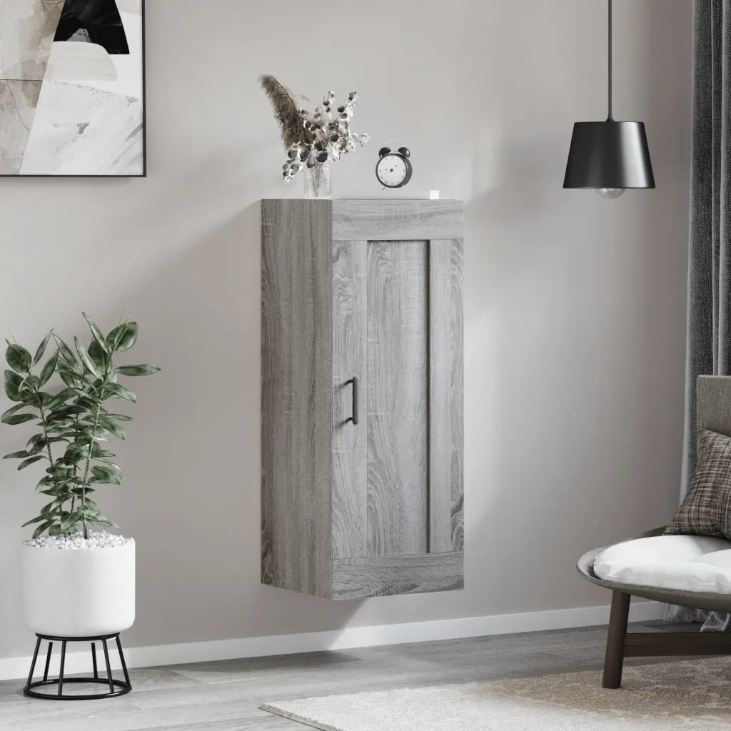 Mobile a Parete Grigio Sonoma 34,5x34x90 cm Legno Multistratocod mxl 81203