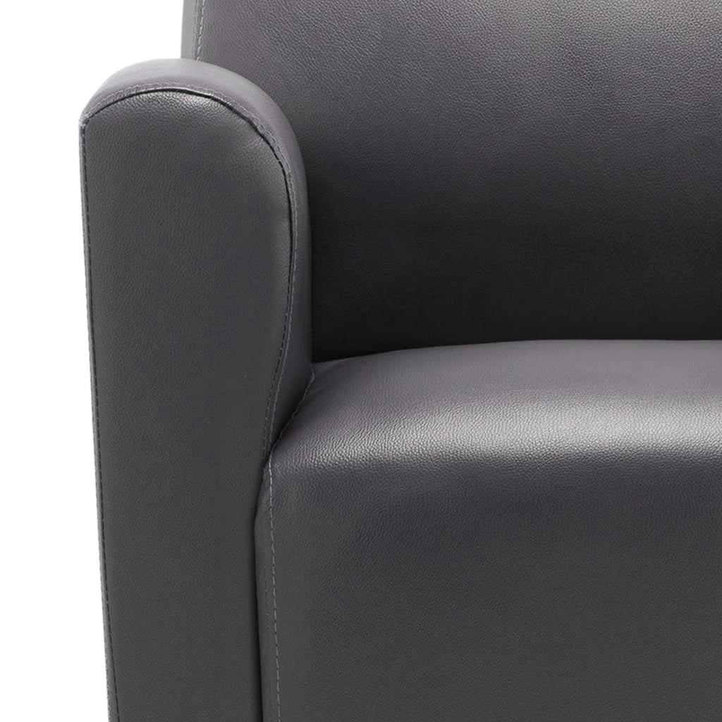 Poltrona sedia poltrona divano club di design soggiorno materiale sintetico grigio 1102207/3