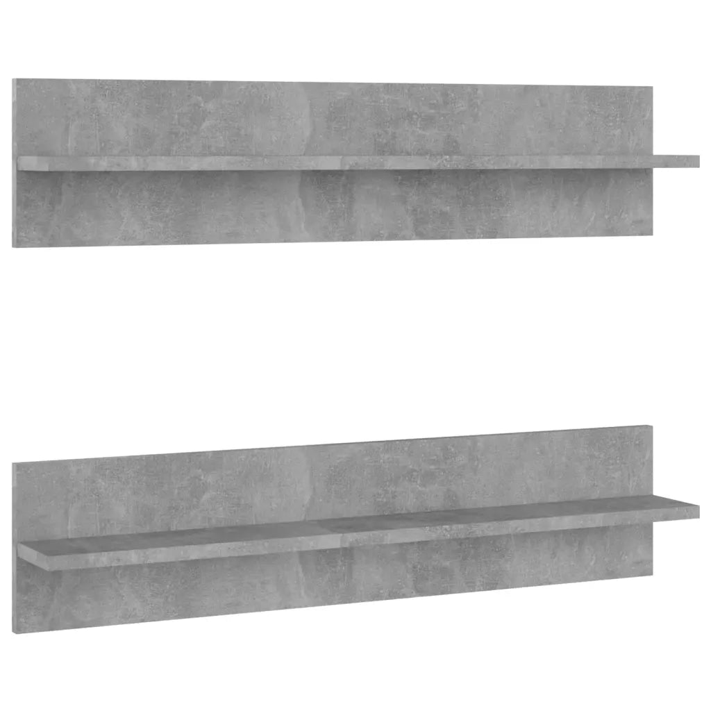 Mensole Muro 2pz Grigio Cemento 80x11,5x18cm Legno Multistrato 807341