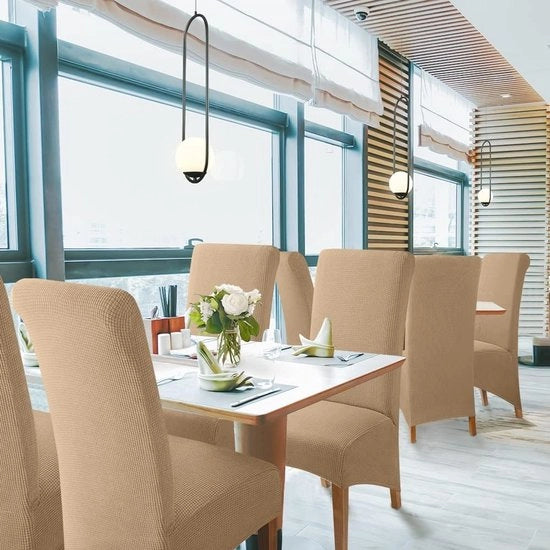 Hoeze per estensione per sedile per tavolo da pranzo, copricuscini rimovibili e lavabili per uso domestico, ristorante, hotel (4 pezzi, cammello)