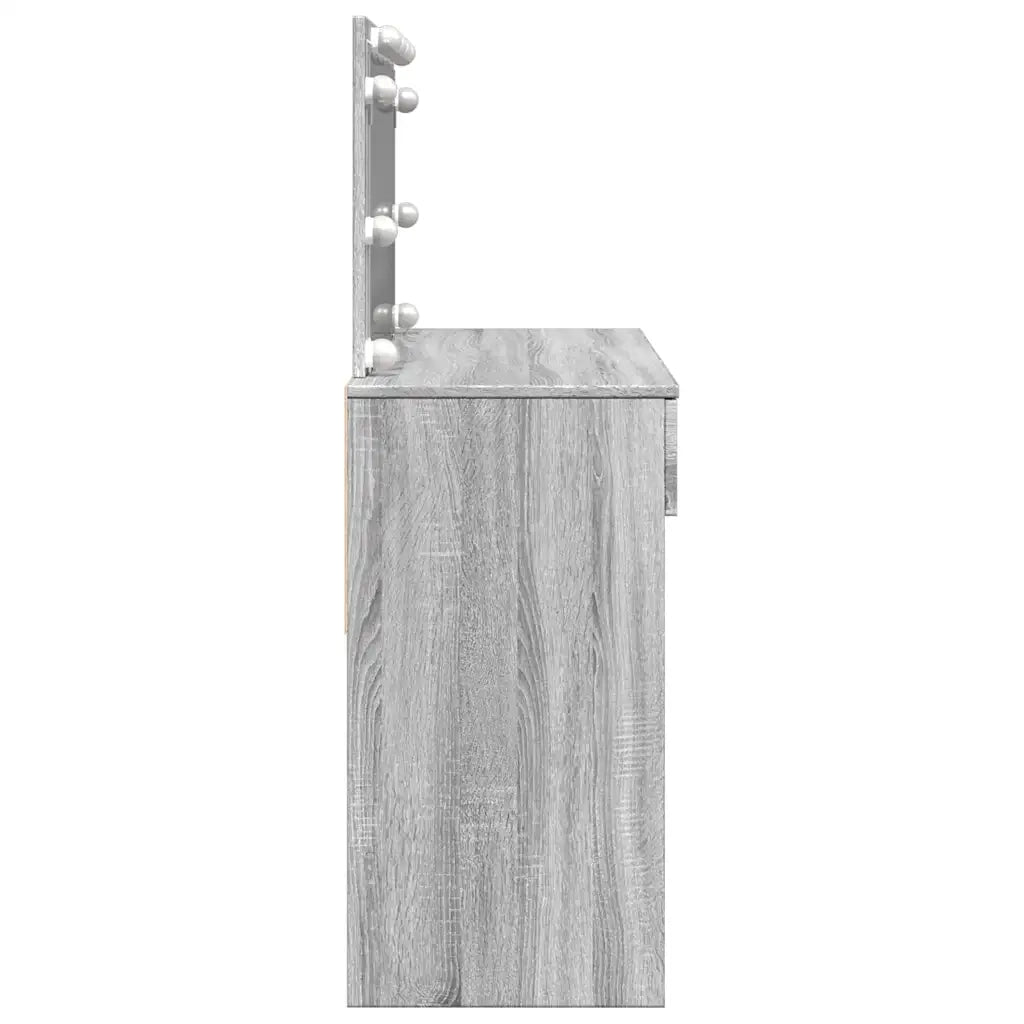 Toeletta | Tavolo da Trucco con LED Grigio Sonoma 100x40x120 cm