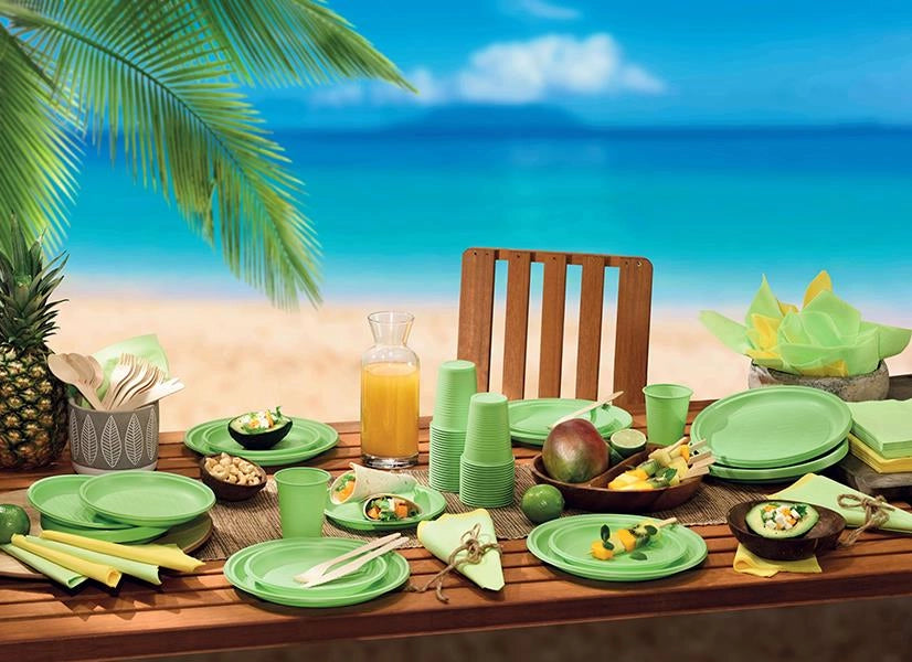 MAURY'S BIOPLASTIC PIATTI DESSERT DIAMETRO 17 CM 20 PEZZI IN COLORAZIONE VERDE