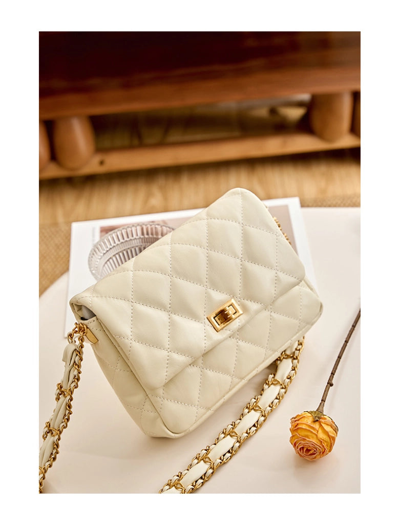 Borse a tracolla da donna in vera pelle, modello Hobo, colore bianco