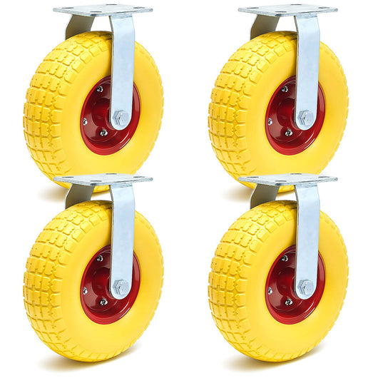 Set 4x ruote fisse da trasporto gialle 258 x 78 mm Cerchi in metallo antiforatura Max 150kg/ruota