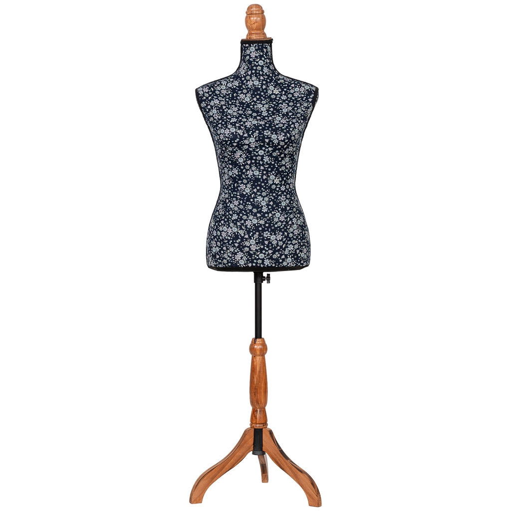 Manichino legno schiuma con tessuto nero 37.5x24x168h cm