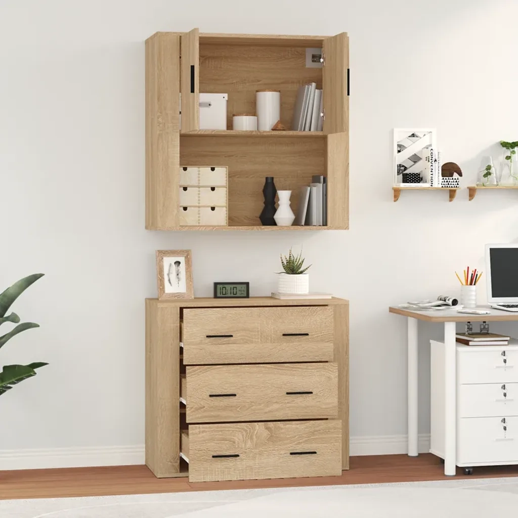 Credenza | Madia | Buffet da pranzo | Armadio da pranzo Rovere Sonoma in Legno Multistrato