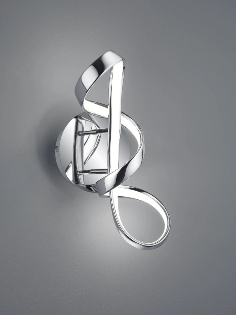 PERUGIA APPLIQUE LED 18W 2400lm, 4000K CROMO CON DIMMERAZIONE AD INTERRUTTORE H.40CM
