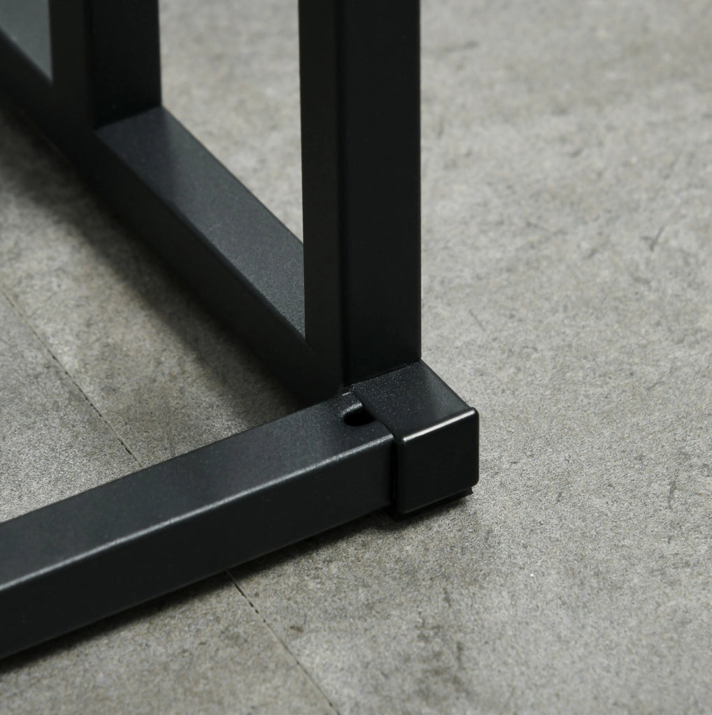 Portasciugamani da terra 45 x 22，5 x 86 cm in acciaio e bambù nero
