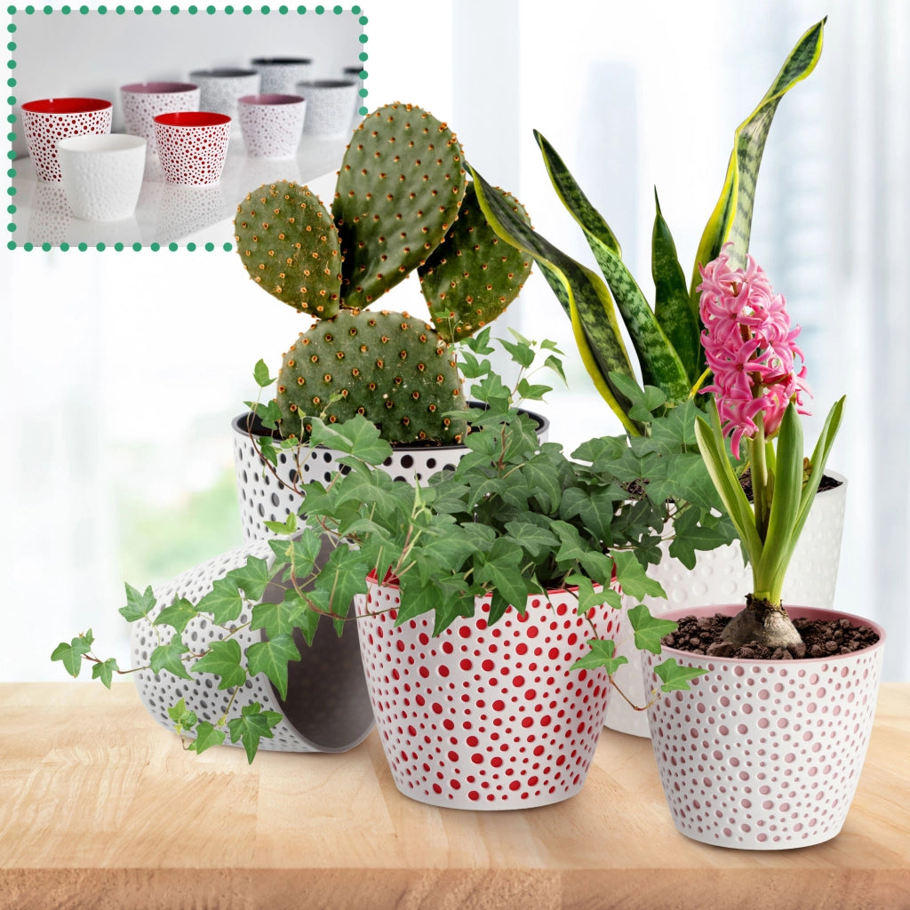 Vaso da fiori KADAX, Vaso da fiori, Vaso da fiori rotondo in plastica, 13 cm, rosa