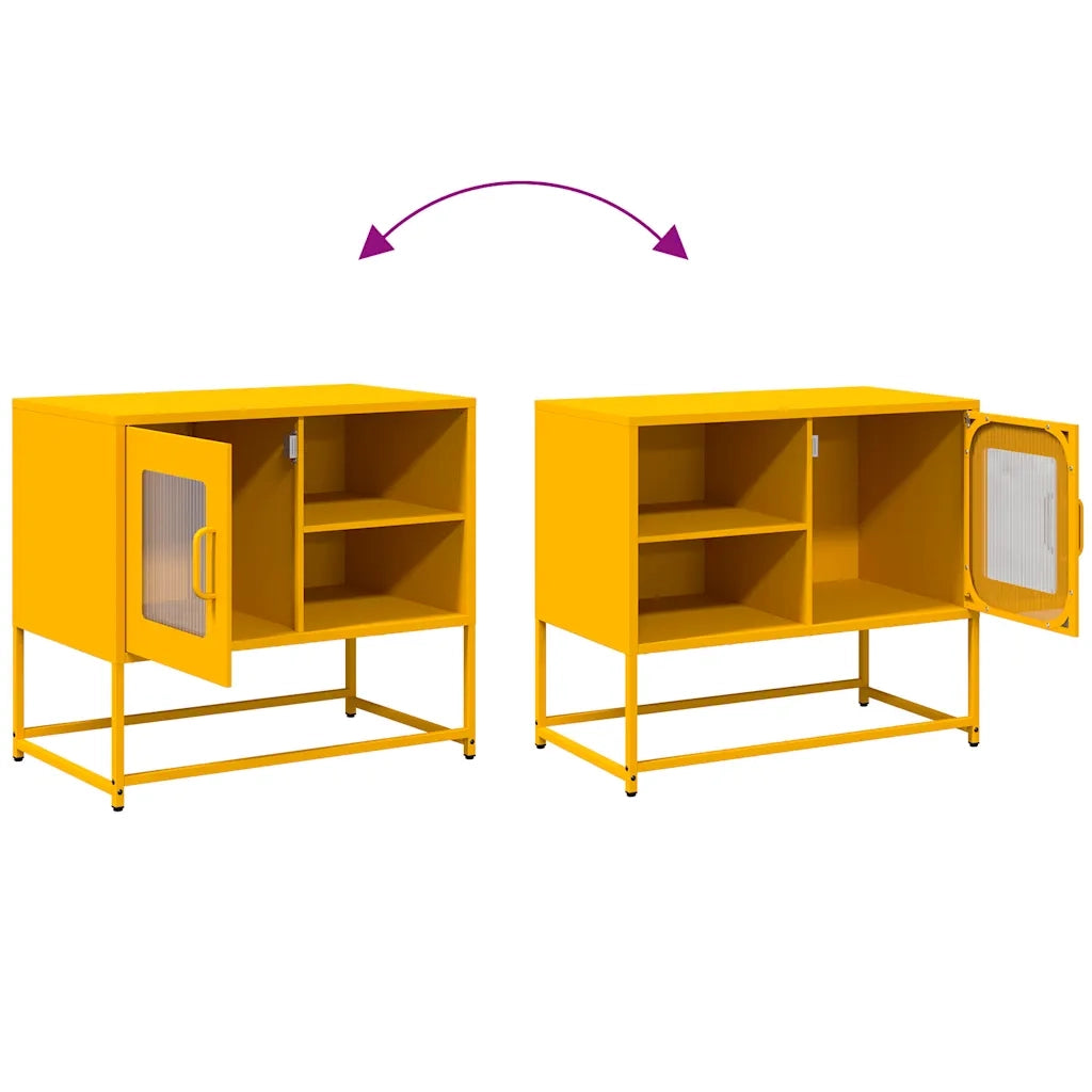 Mobile TV Giallo Senape 68x39x60,5 cm in Acciaio