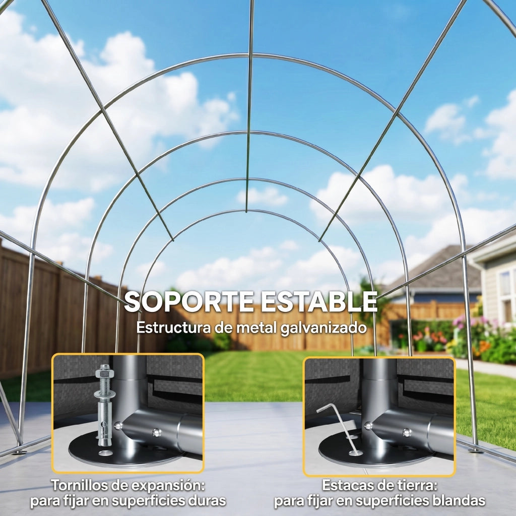 Garage Esterno per Auto 3x6 m ¨C zephmum ¨C Grigio Scuro