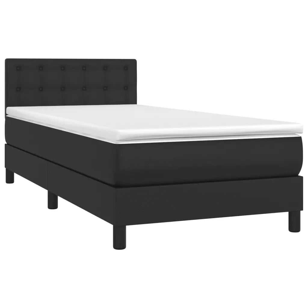 Giroletto a Molle con Materasso Nero 90x200 cm in Similpellecod mxl 123561