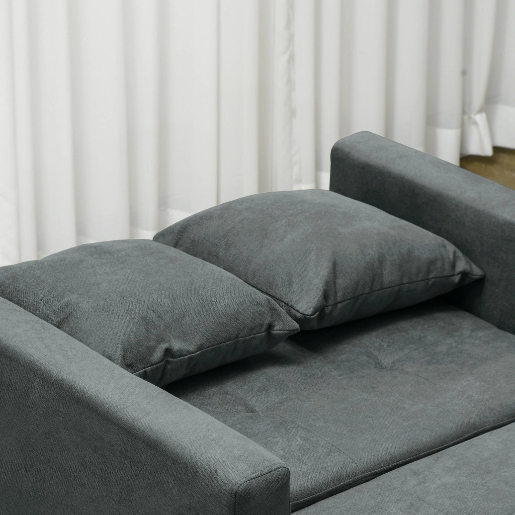 Poltrona Letto Singolo  100x98x88 cm con Vano Contenitore in Tessuto Effetto Velluto Grigio