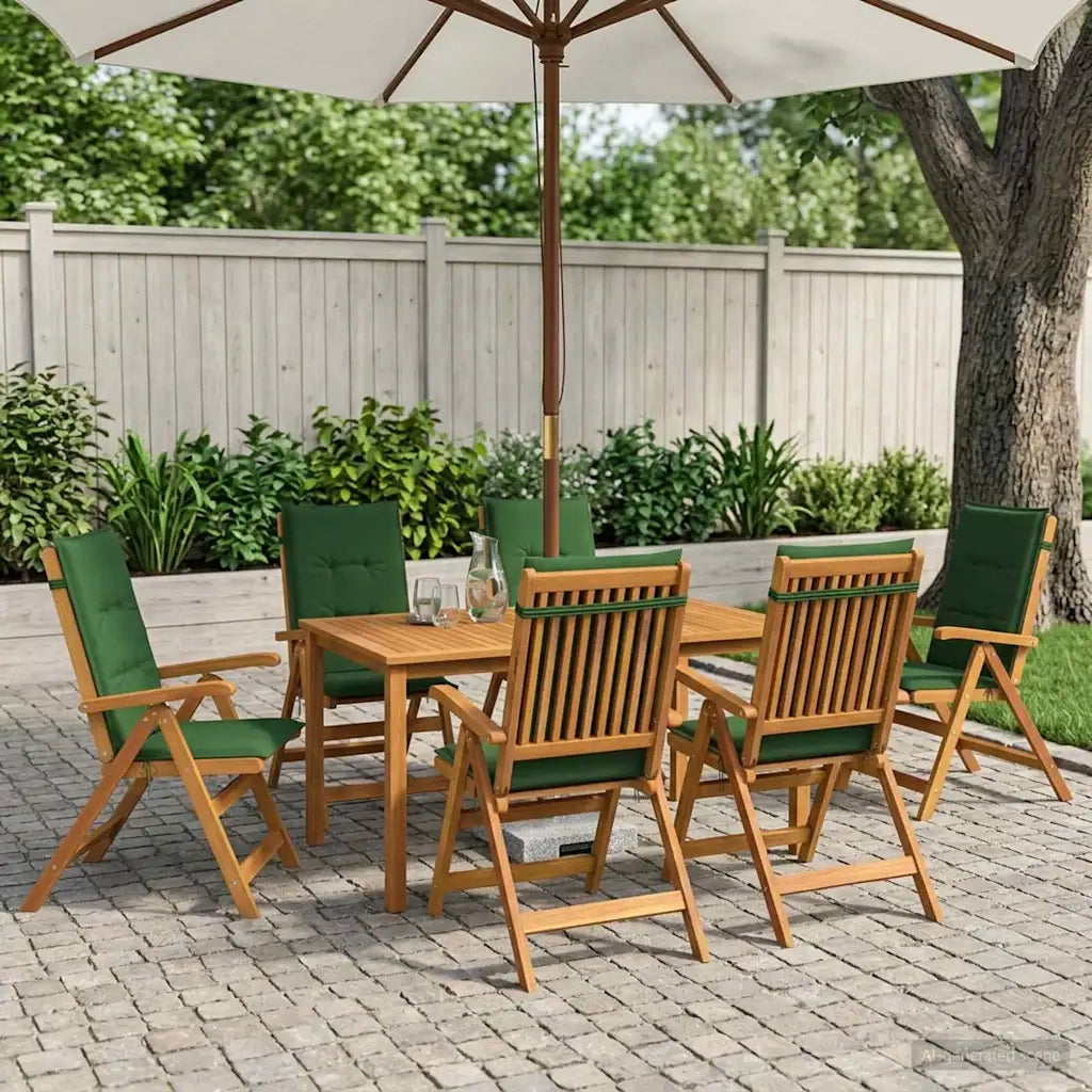 Set da pranzo da giardino 7 pezzi Naturale 3434577