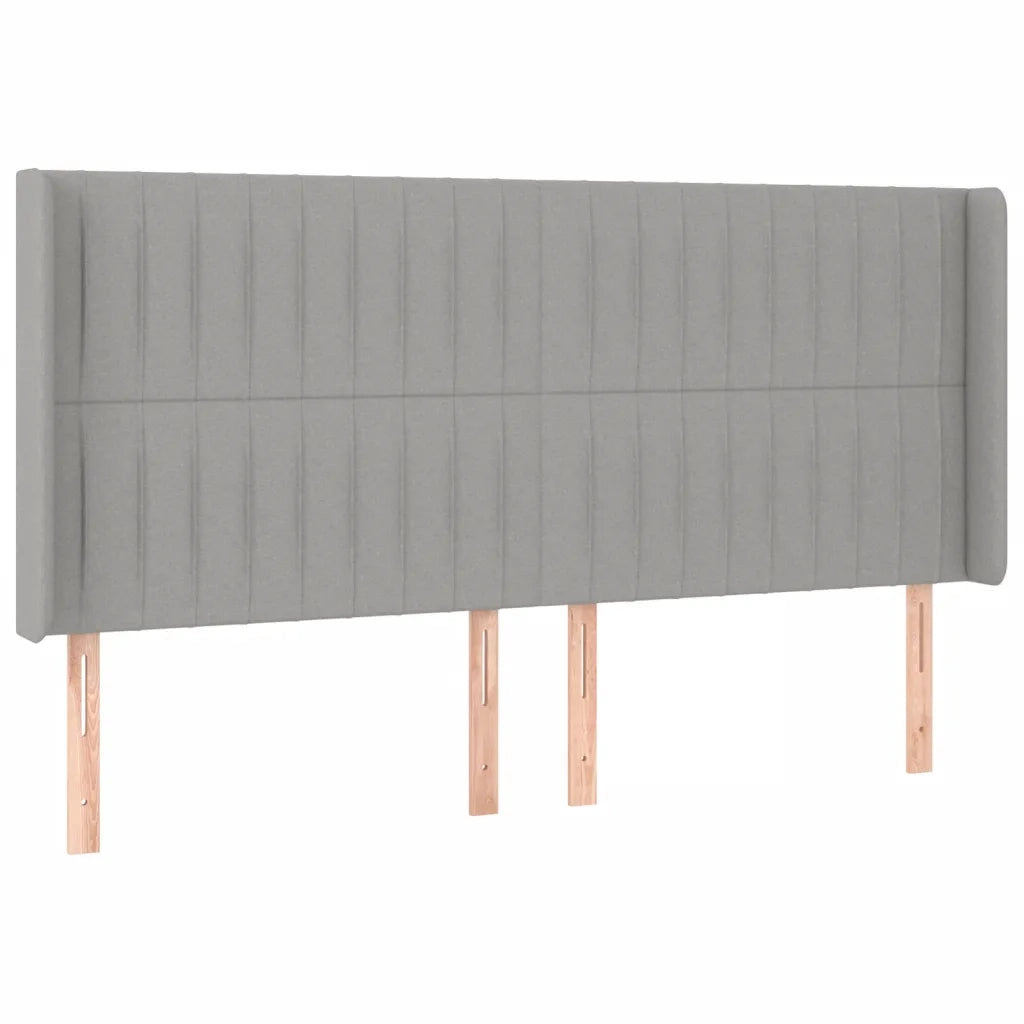 Testiera | Testata a LED Grigio Chiaro 163x16x118/128 cm in Tessuto