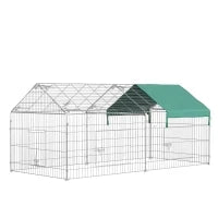 Recinto per Animali con Telo di Copertura in Acciaio con Porte, 220x103x103cm