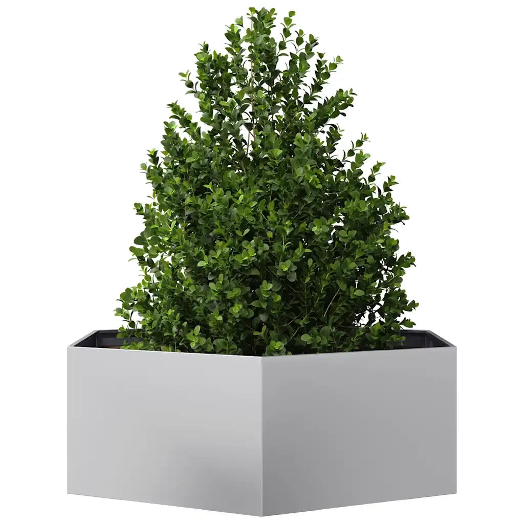 Fioriera da Giardino Esagono 138x120x45 cm in Acciaio Zincato 851141
