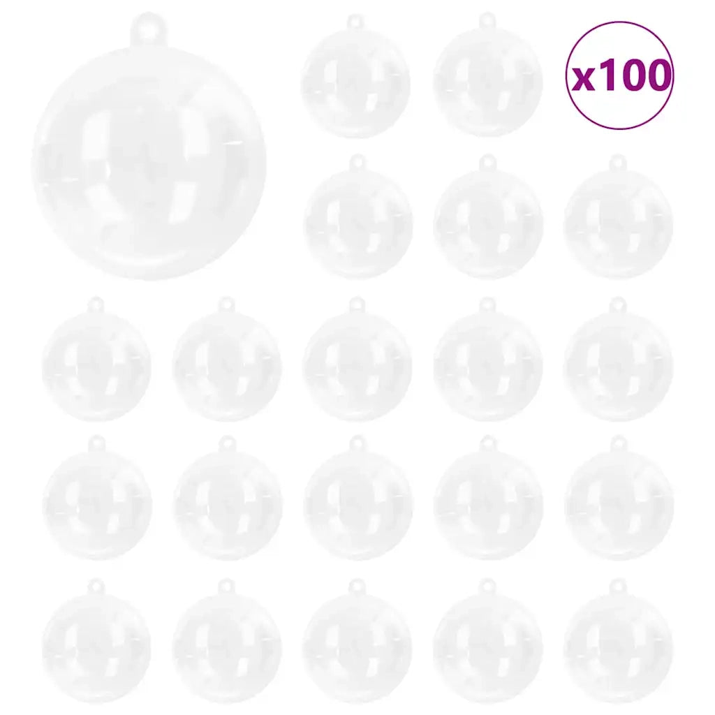 Set di Palle di Natale 100 pz Trasparente ? 10 cm CFW3174027