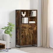 Credenza con cassetto 2 pz-Set di 2 Buffet-Armadio da cucina Quercia Fumosa 81 x 36 x 150.5 cm